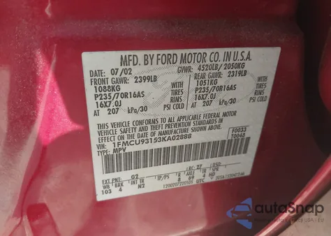 2003 Ford Escape Xlt z USA, uszkodzony, nr VIN 1FMCU93153KA02888